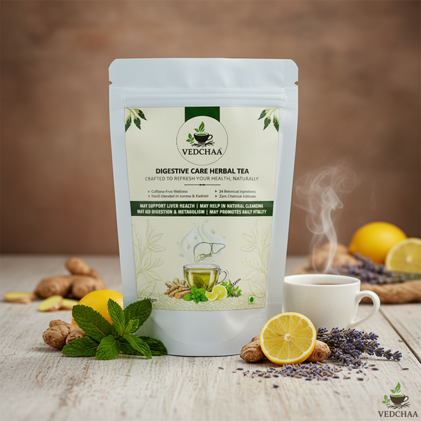 Vedchaa Digestive Care Herbal Tea for Digestion, Cholesterol & Fatty Liver Cleanse | Ayurvedic Detox Tea with Triphala, Mint & Fennel