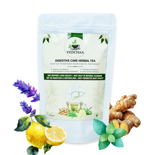 Digestive Care Herbal Tea – Ayurvedic Cleanse for Cholesterol, Fatty Liver & Digestion Support | Sip • Cleanse • Renew