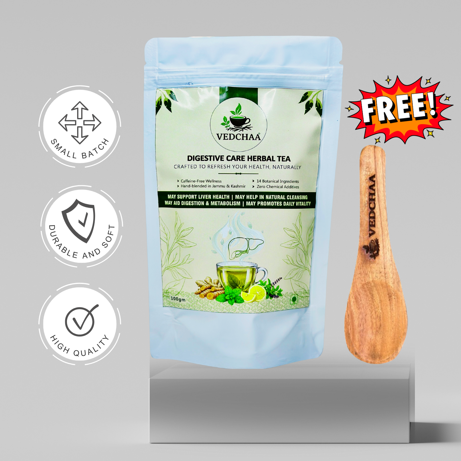 Vedchaa Digestive Care Herbal Tea for Digestion, Cholesterol & Fatty Liver Cleanse | Ayurvedic Detox Tea with Triphala, Mint & Fennel